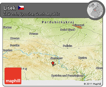 Physical Panoramic Map of Lísek