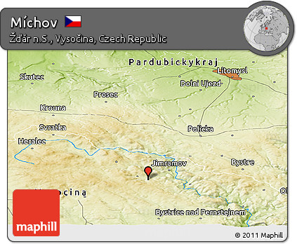 Physical Panoramic Map of Míchov