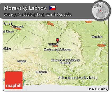 Physical Panoramic Map of Moravský Lačnov
