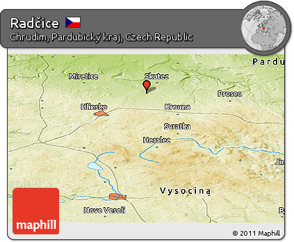 Physical Panoramic Map of Radčice