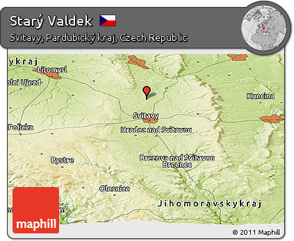 Physical Panoramic Map of Starý Valdek