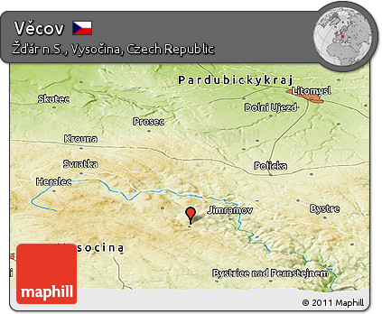 Physical Panoramic Map of Věcov