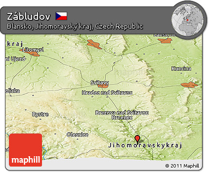 Physical Panoramic Map of Zábludov