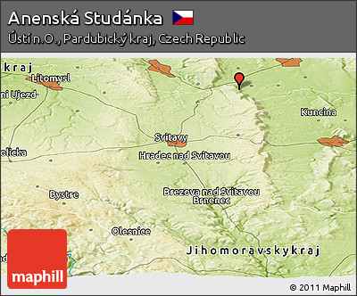 Physical Panoramic Map of Anenská Studánka