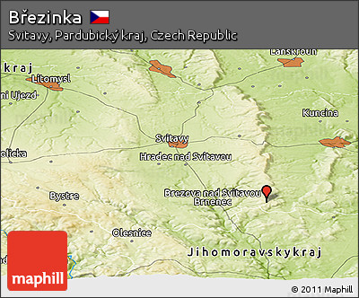 Physical Panoramic Map of Březinka
