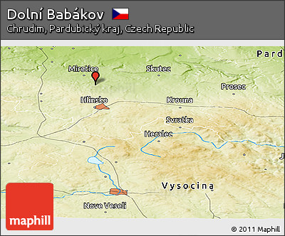 Physical Panoramic Map of Dolní Babákov