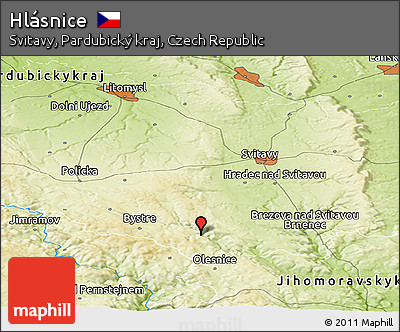 Physical Panoramic Map of Hlásnice