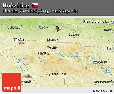 Physical Panoramic Map of Hněvětice