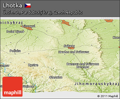 Physical Panoramic Map of Lhotka