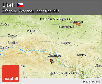 Physical Panoramic Map of Lísek