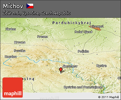 Physical Panoramic Map of Míchov