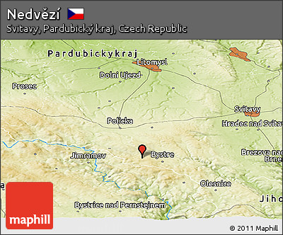 Physical Panoramic Map of Nedvězí