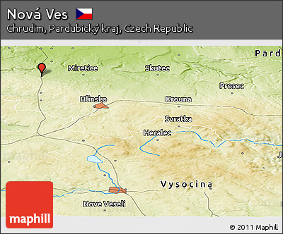 Physical Panoramic Map of Nová Ves