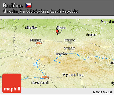 Physical Panoramic Map of Radčice