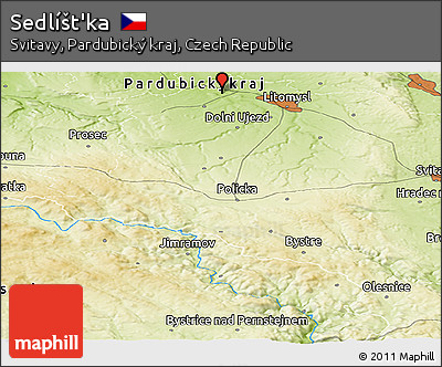 Physical Panoramic Map of Sedlíšt'ka