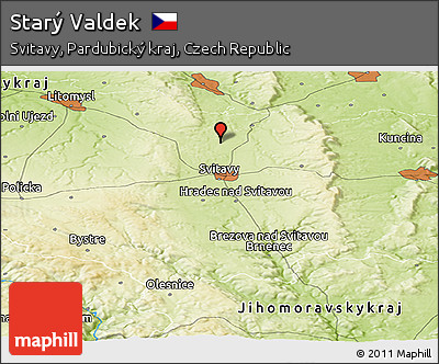 Physical Panoramic Map of Starý Valdek