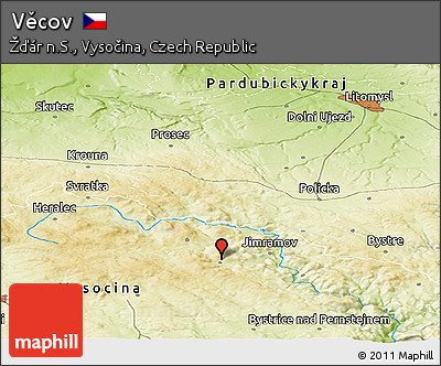 Physical Panoramic Map of Věcov