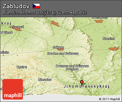 Physical Panoramic Map of Zábludov