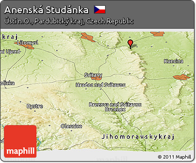 Physical Panoramic Map of Anenská Studánka