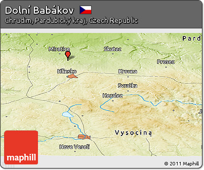 Physical Panoramic Map of Dolní Babákov