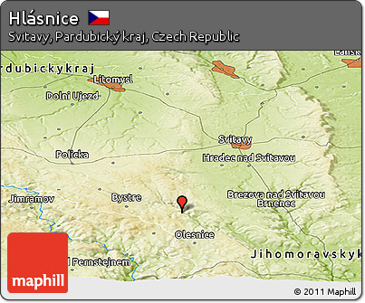 Physical Panoramic Map of Hlásnice