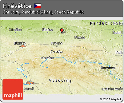 Physical Panoramic Map of Hněvětice