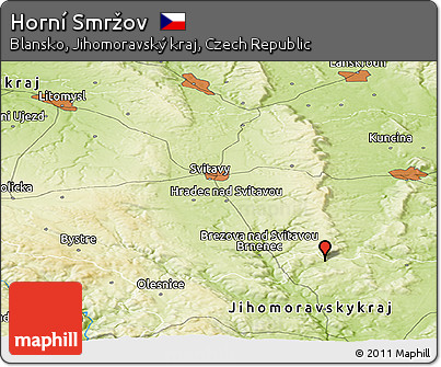 Physical Panoramic Map of Horní Smržov
