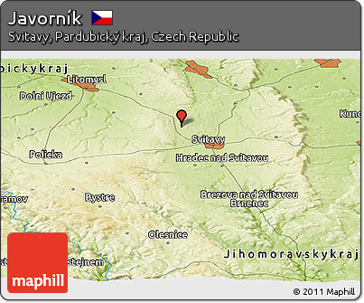 Physical Panoramic Map of Javorník