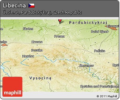 Physical Panoramic Map of Libecina