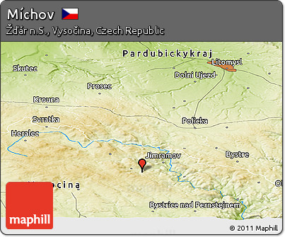 Physical Panoramic Map of Míchov
