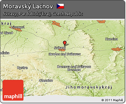 Physical Panoramic Map of Moravský Lačnov