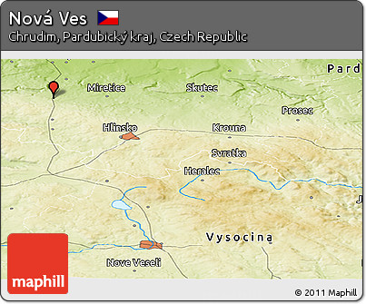 Physical Panoramic Map of Nová Ves