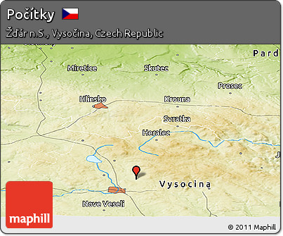 Physical Panoramic Map of Počítky