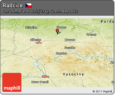 Physical Panoramic Map of Radčice