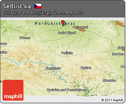 Physical Panoramic Map of Sedlíšt'ka
