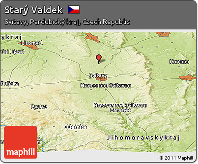 Physical Panoramic Map of Starý Valdek
