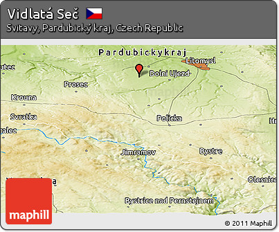 Physical Panoramic Map of Vidlatá Seč
