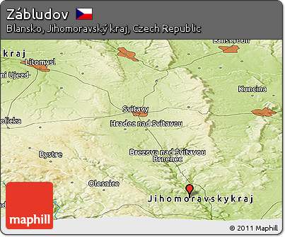 Physical Panoramic Map of Zábludov