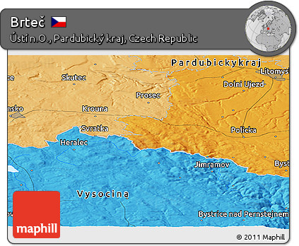 Political Panoramic Map of Brteč