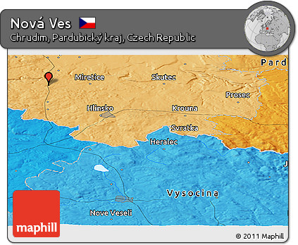 Political Panoramic Map of Nová Ves