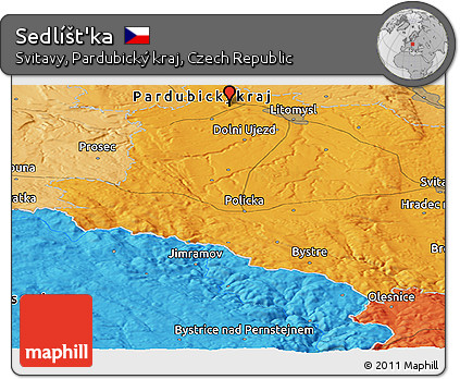 Political Panoramic Map of Sedlíšt'ka