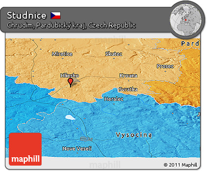 Political Panoramic Map of Studnice