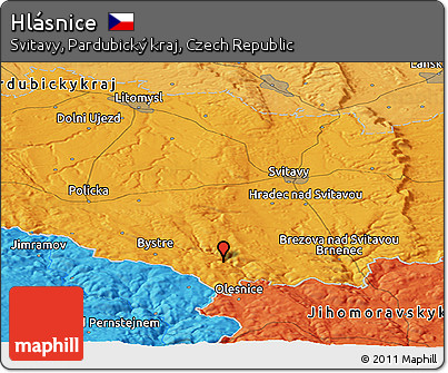 Political Panoramic Map of Hlásnice