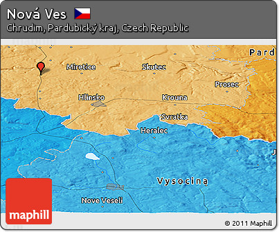 Political Panoramic Map of Nová Ves