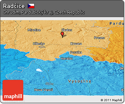 Political Panoramic Map of Radčice
