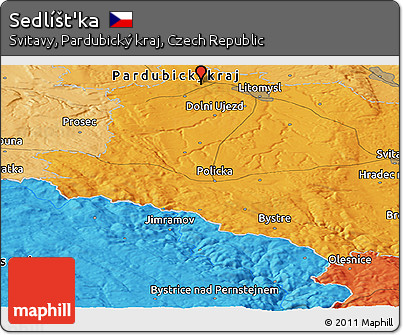 Political Panoramic Map of Sedlíšt'ka