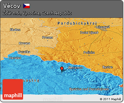Political Panoramic Map of Věcov