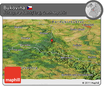 Satellite Panoramic Map of Bukovina