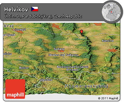 Satellite Panoramic Map of Helvíkov