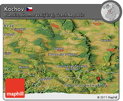 Satellite Panoramic Map of Kochov